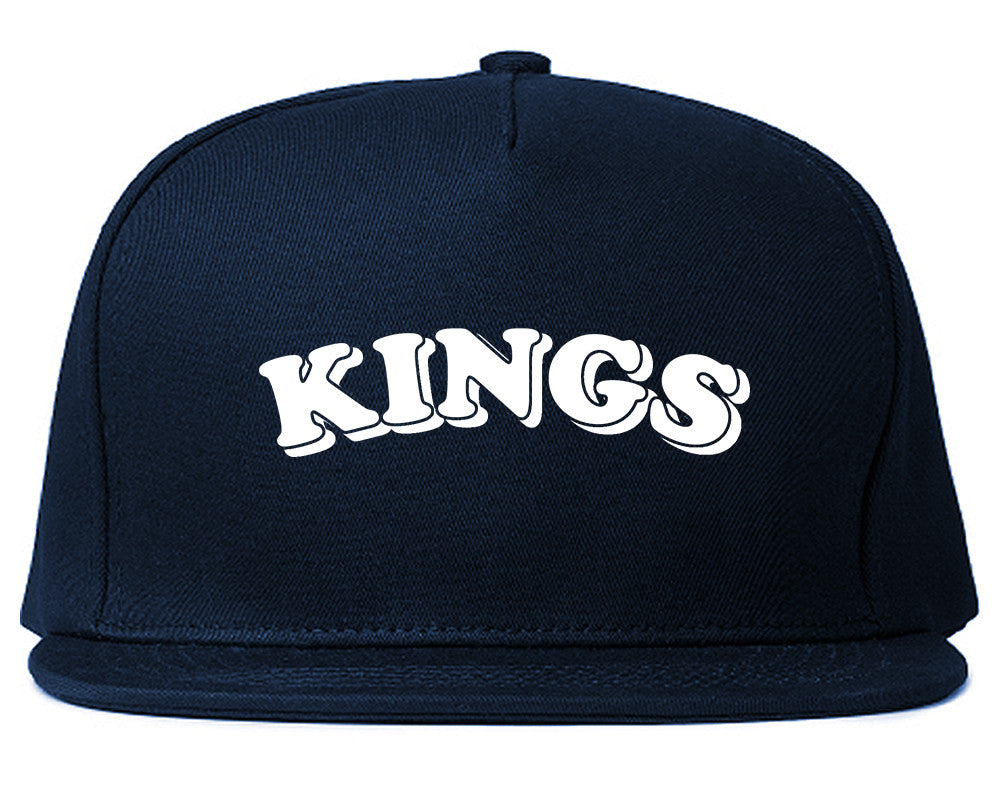 KINGS Bubble Letters Snapback Hat Cap in Blue