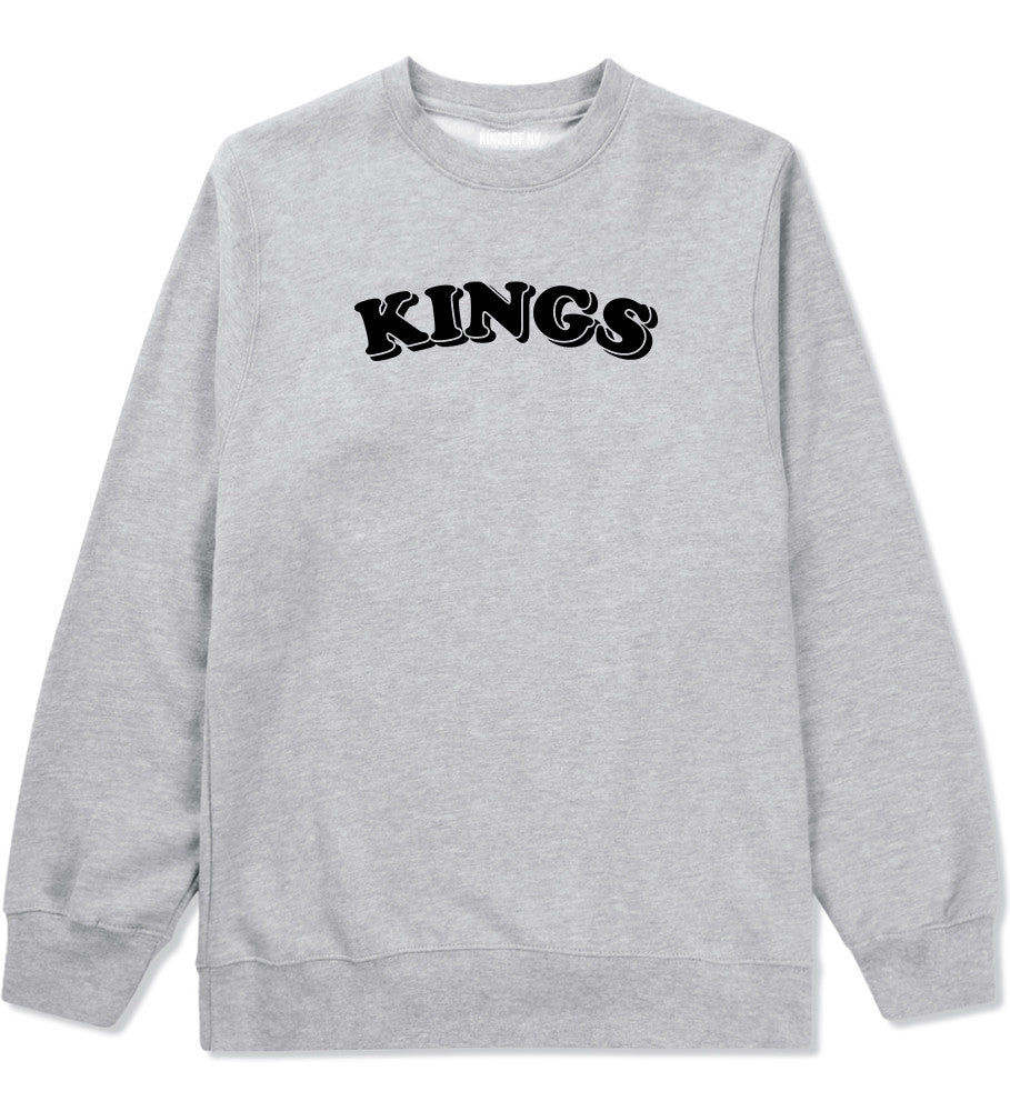 KINGS Bubble Letters Crewneck Sweatshirt in Grey