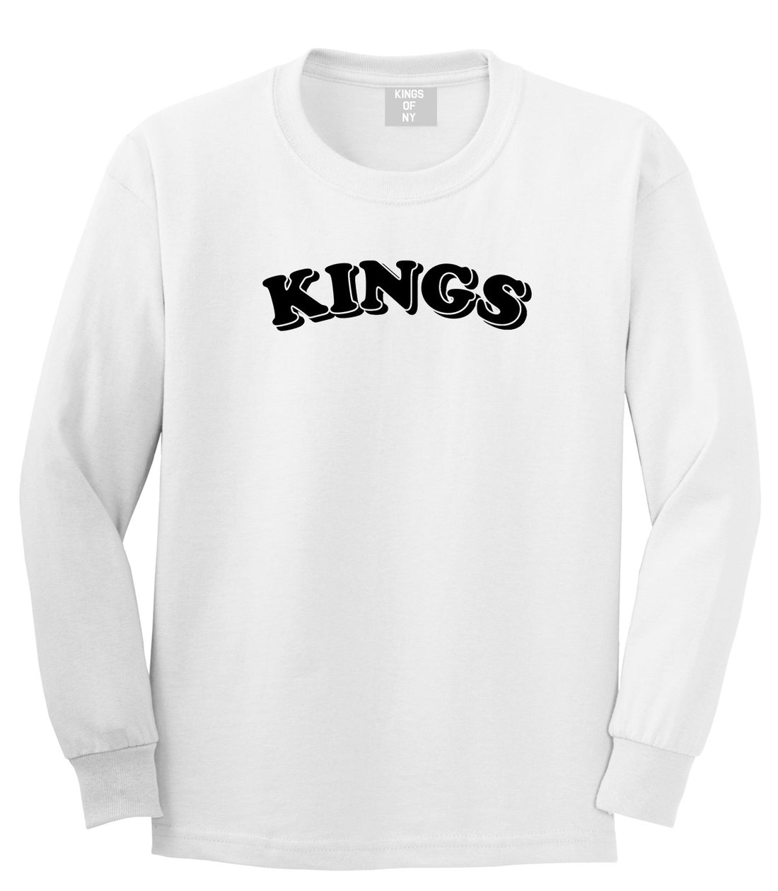 KINGS Bubble Letters Long Sleeve T-Shirt in White