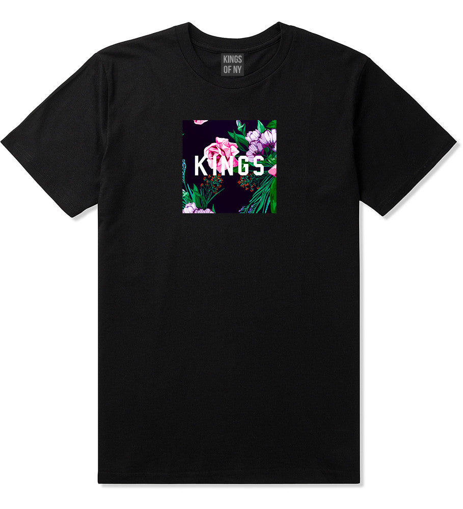 KINGS Floral Box T-Shirt in Black
