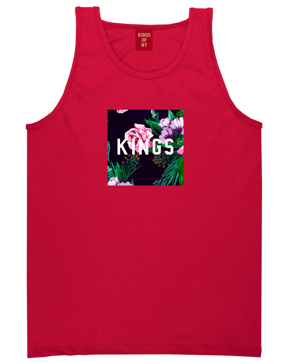 KINGS Floral Box Tank Top in Red