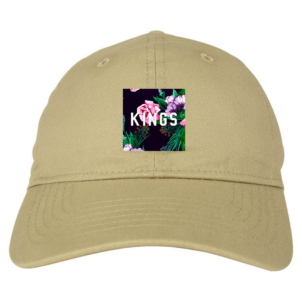 KINGS Floral Box Dad Hat in Beige