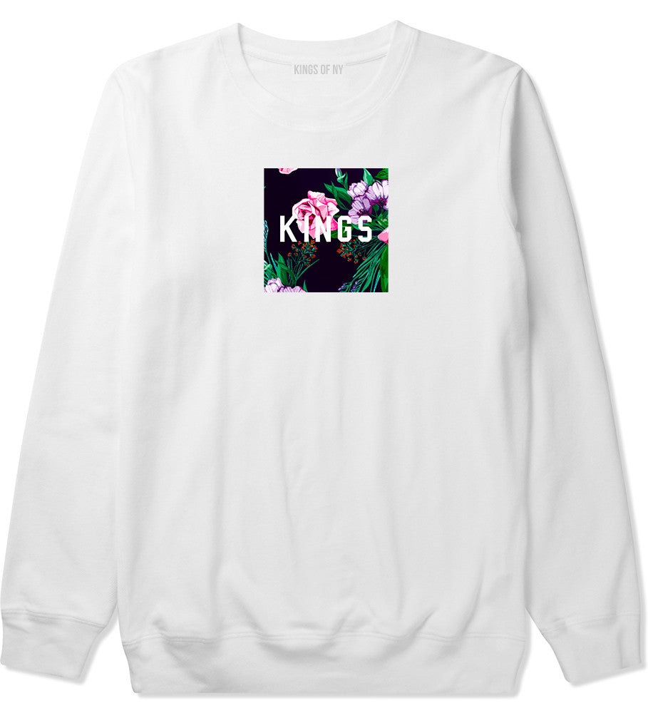 KINGS Floral Box Crewneck Sweatshirt in White