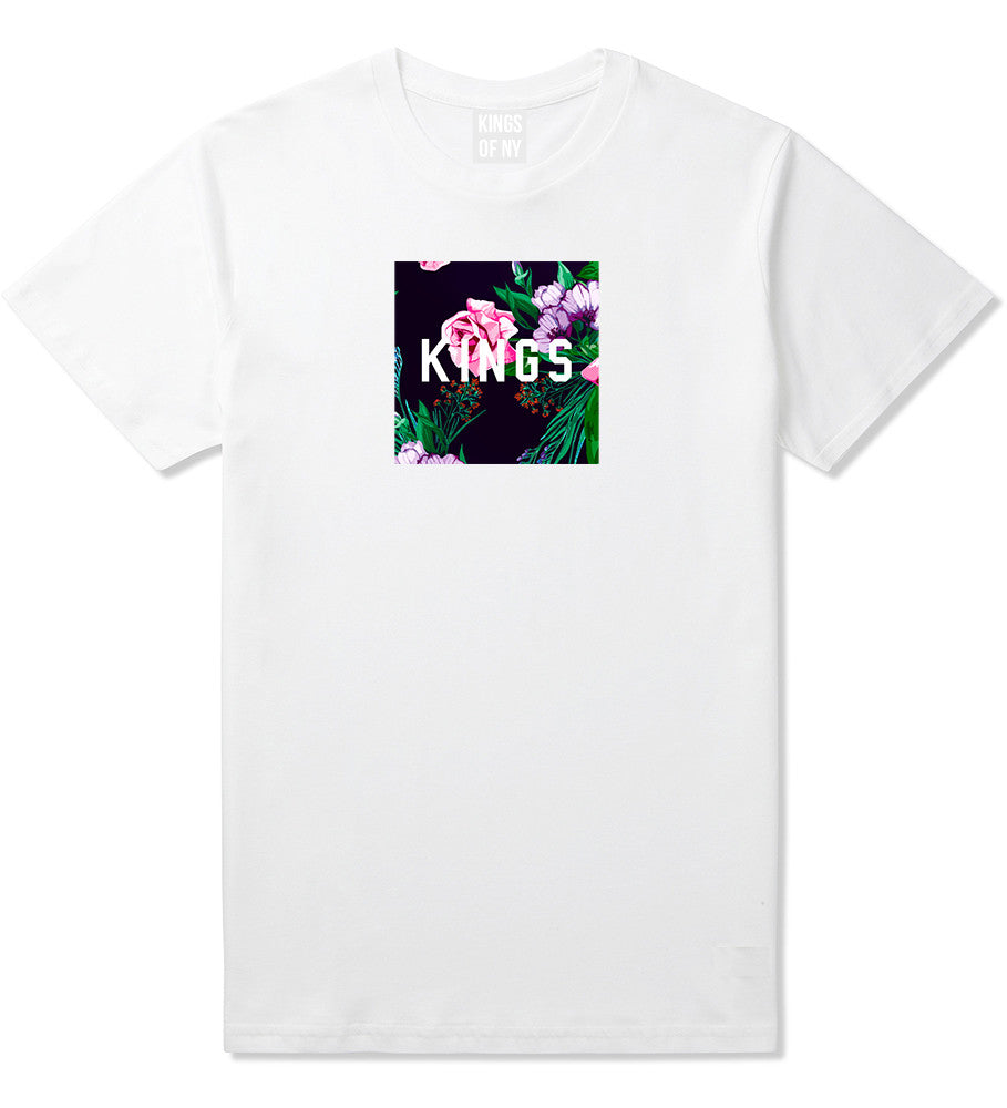 KINGS Floral Box T-Shirt in White