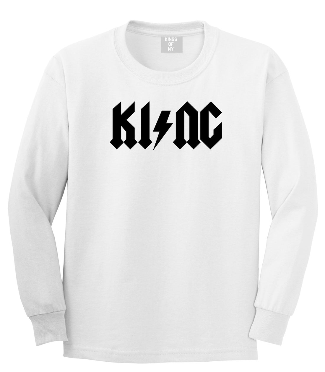 KI NG Music Parody Long Sleeve T-Shirt in White