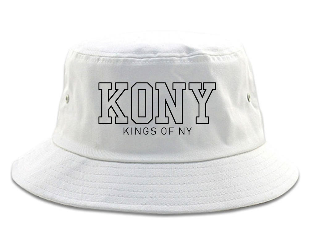 KONY College Mens Bucket Hat White