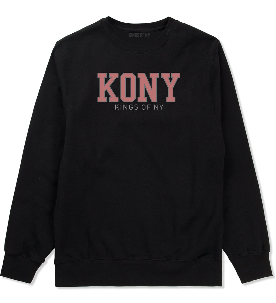 KONY College Mens Crewneck Sweatshirt Black by Kings Of NY