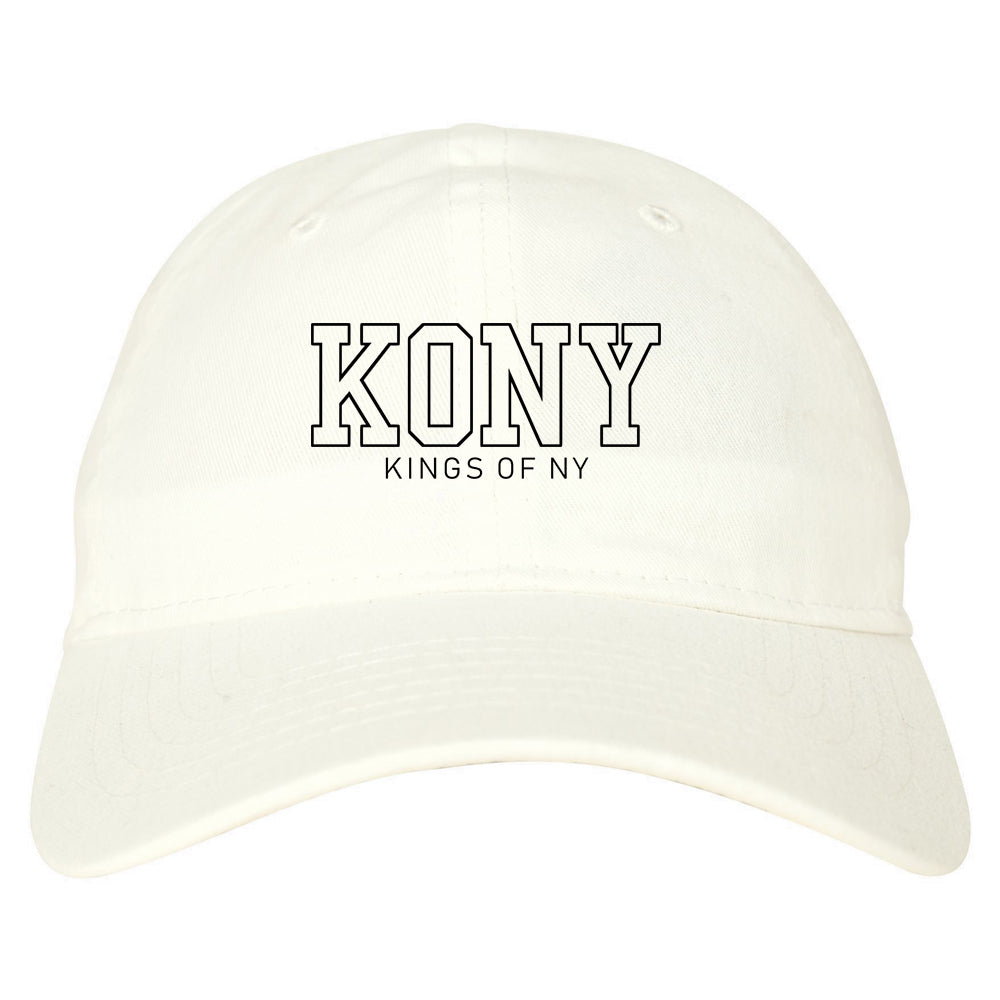 KONY College Mens Dad Hat Baseball Cap White