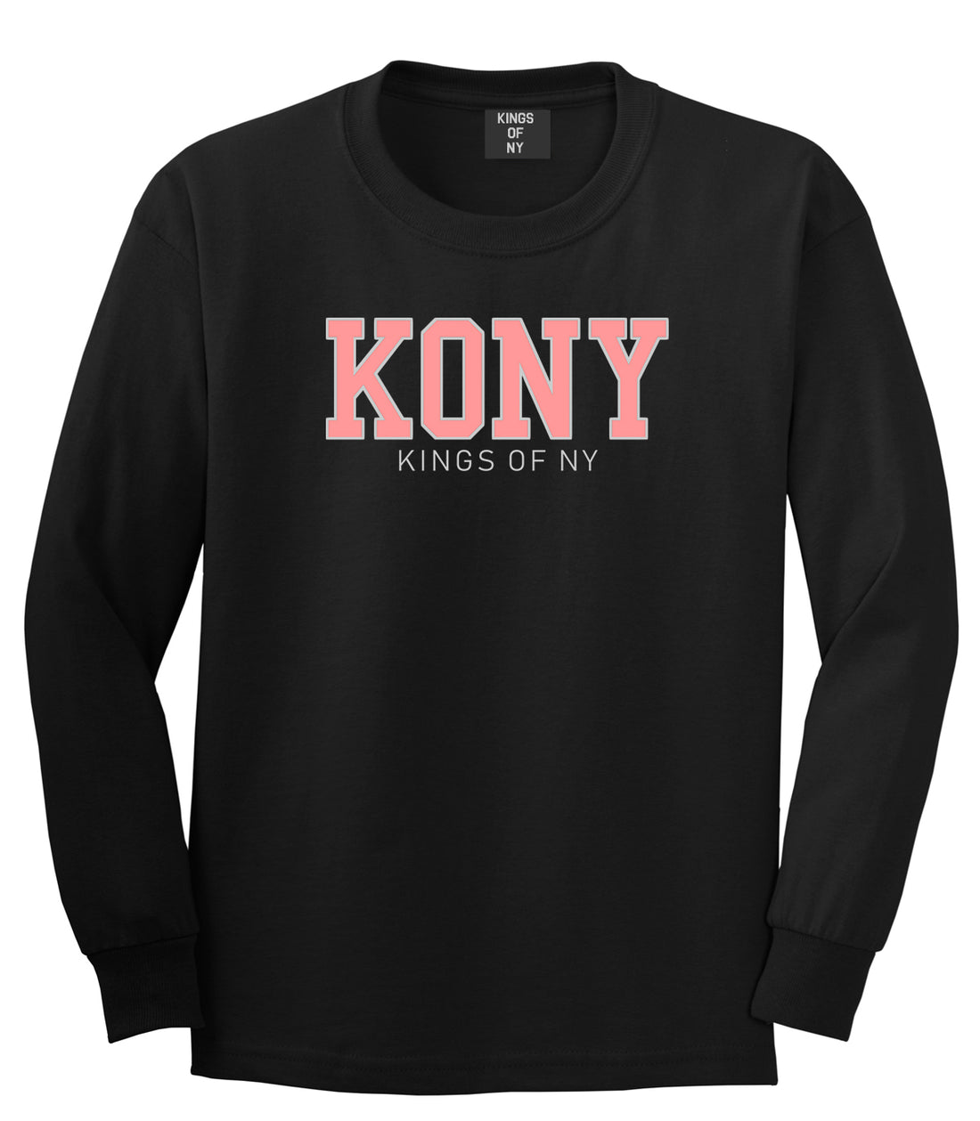 KONY College Mens Long Sleeve T-Shirt Black by Kings Of NY