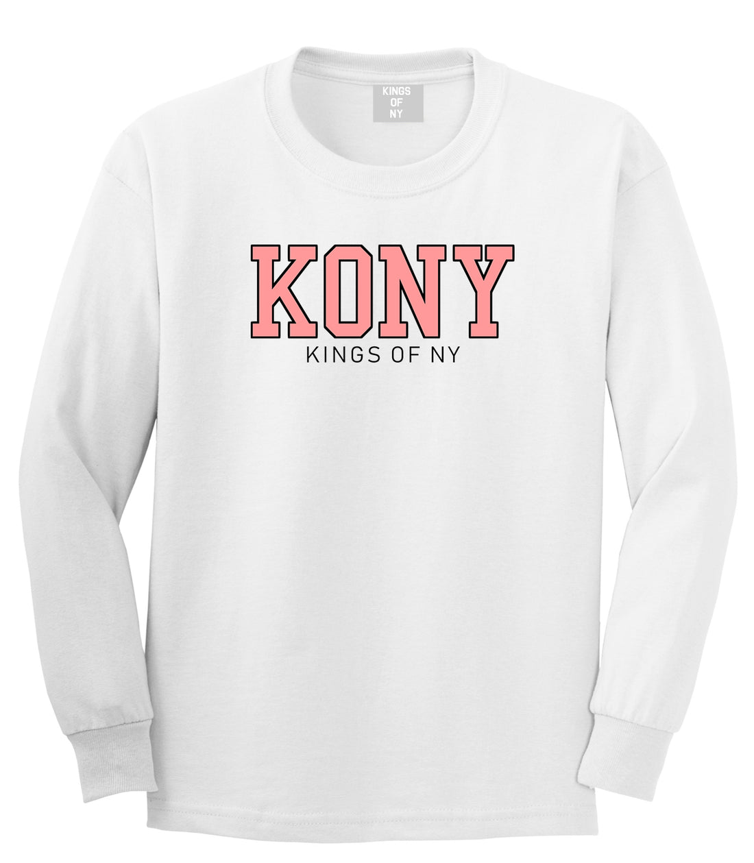 KONY College Mens Long Sleeve T-Shirt White by Kings Of NY