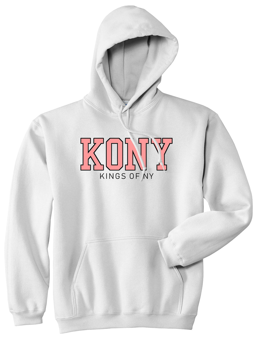 KONY College Mens Pullover Hoodie White by Kings Of NY