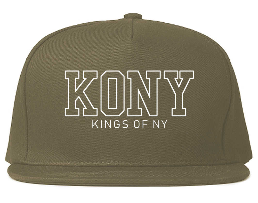 KONY College Mens Snapback Hat Grey