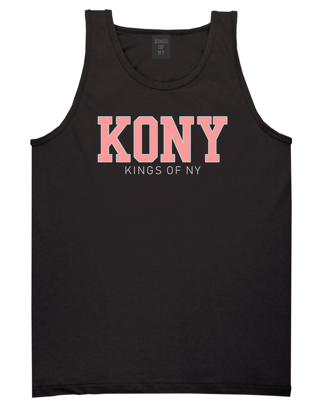 KONY College Mens Tank Top Shirt Black by Kings Of NY