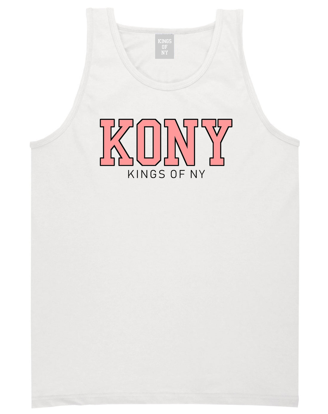 KONY College Mens Tank Top Shirt White by Kings Of NY