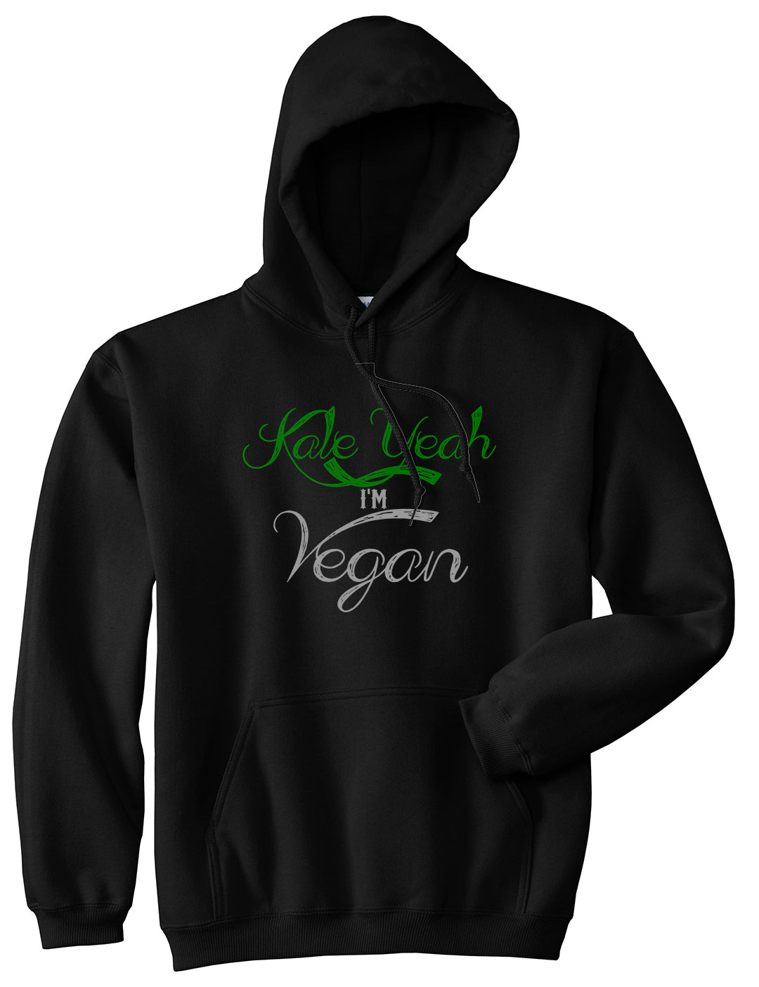 Kale Yeah Im Vegan Mens Pullover Hoodie Black