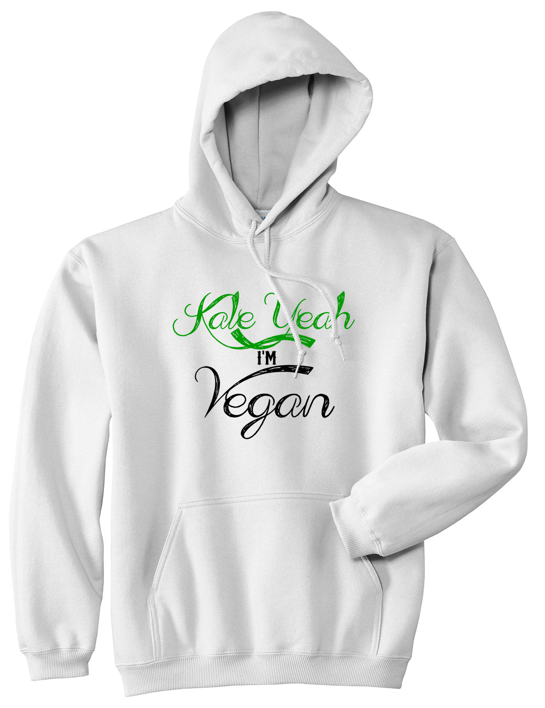 Kale Yeah Im Vegan Mens Pullover Hoodie White