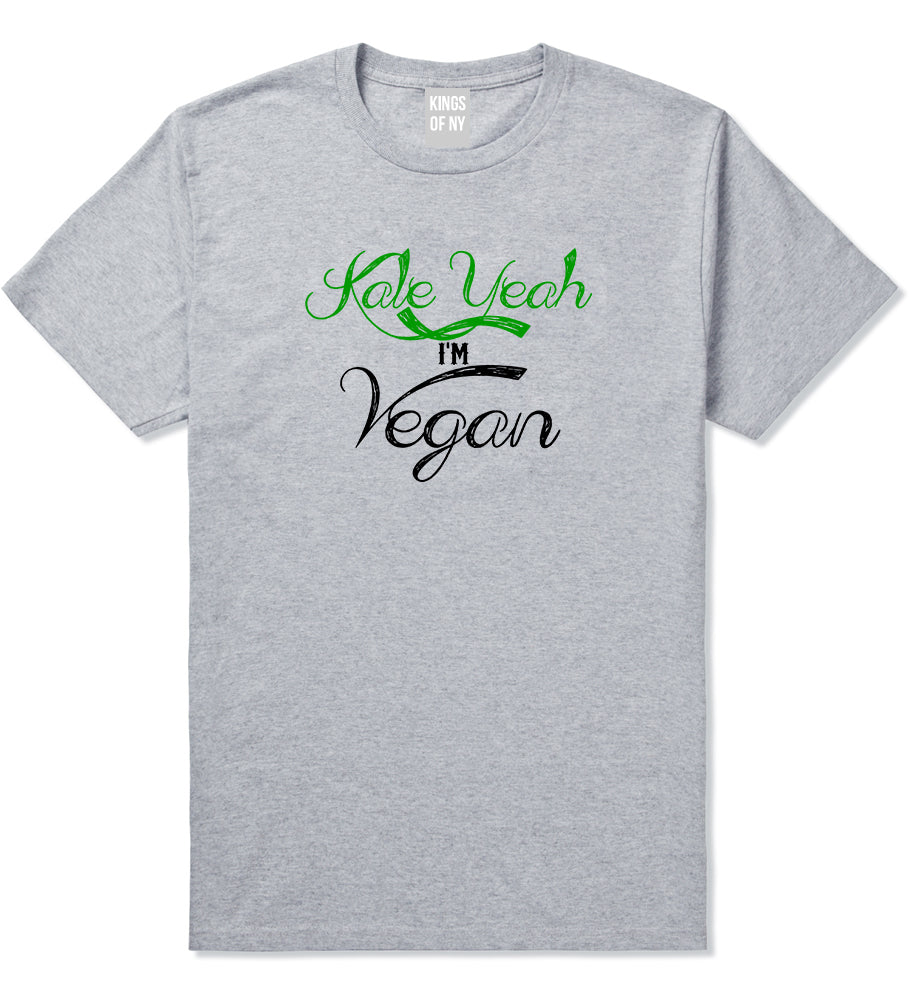 Kale Yeah Im Vegan Mens T Shirt Grey
