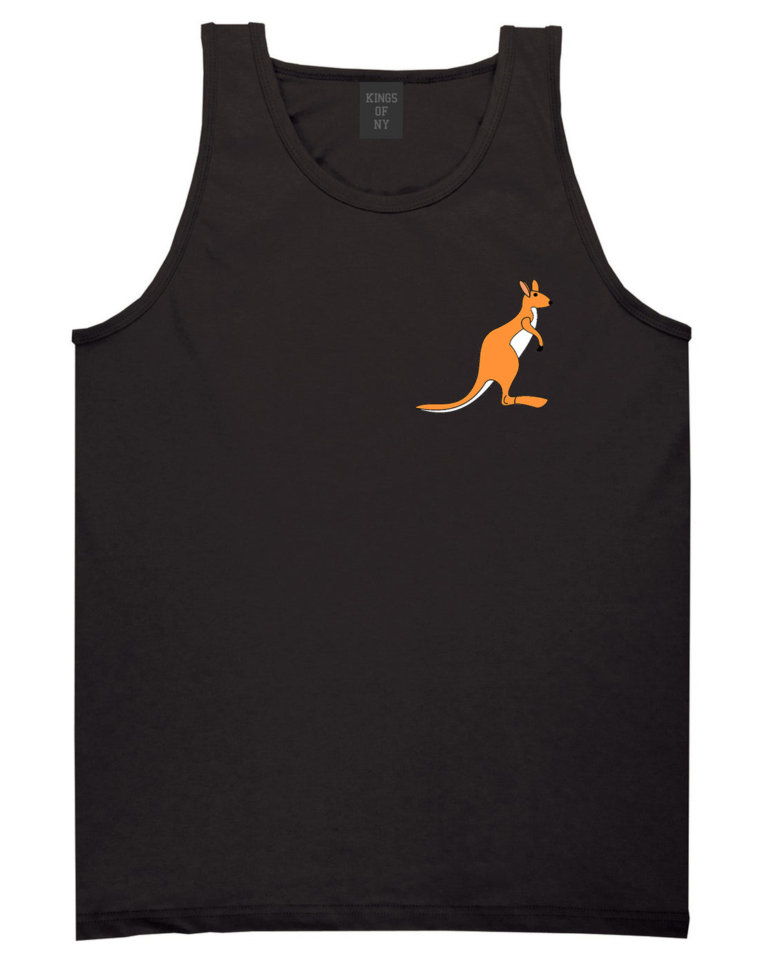 Kangaroo Animal Chest Mens Tank Top T-Shirt Black
