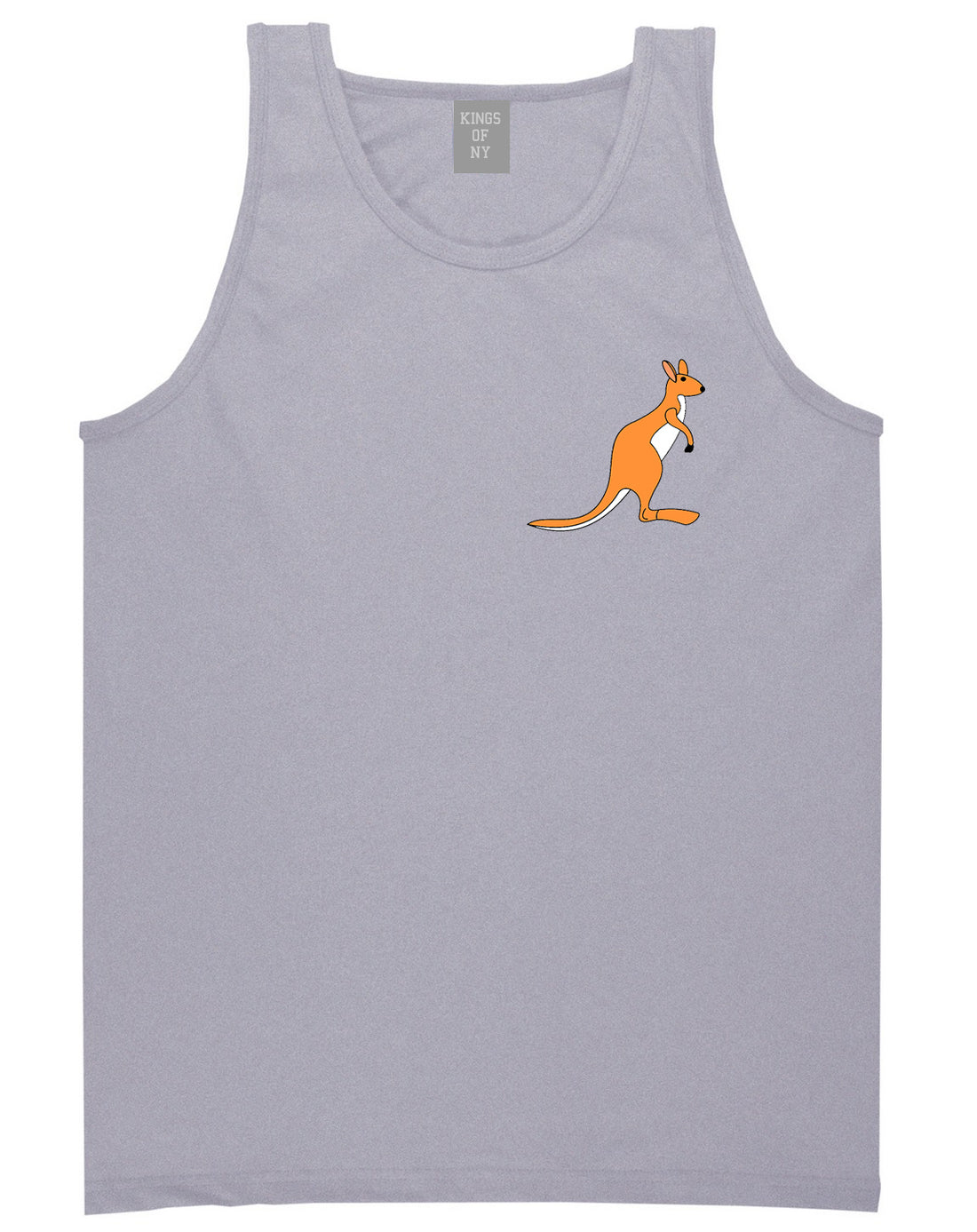 Kangaroo Animal Chest Mens Tank Top T-Shirt Grey