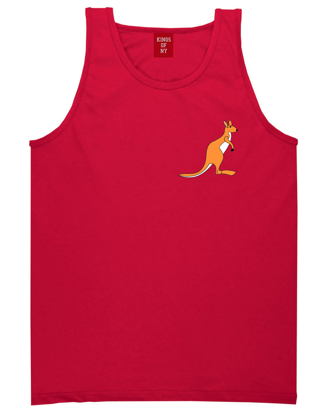 Kangaroo Animal Chest Mens Tank Top T-Shirt Red