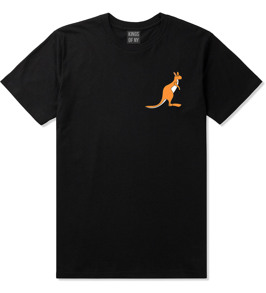 Kangaroo Animal Chest Mens T-Shirt Black