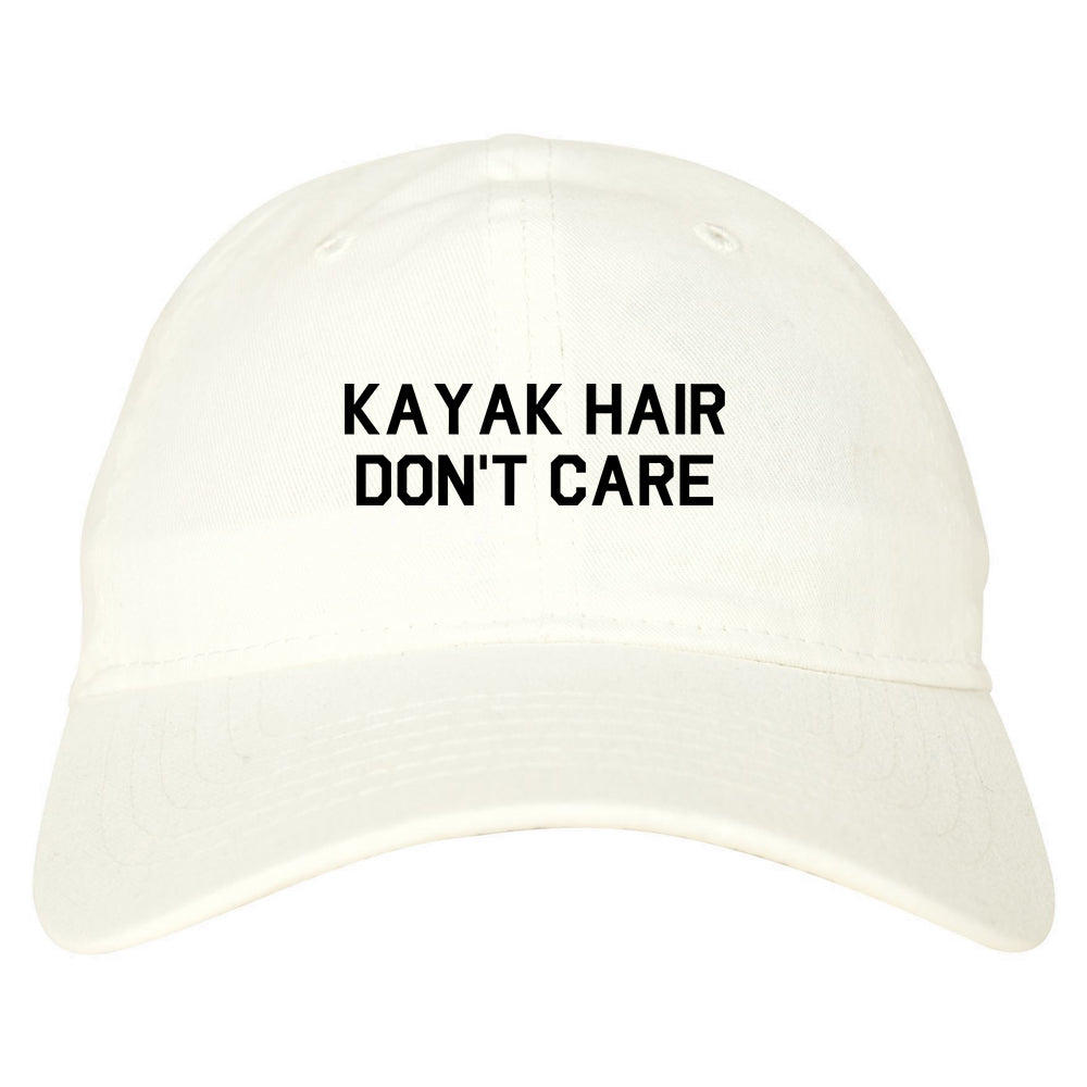 Kayak Hair Dont Care Mens Dad Hat Baseball Cap White