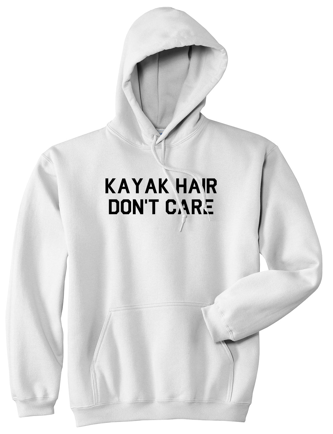 Kayak Hair Dont Care Mens Pullover Hoodie White