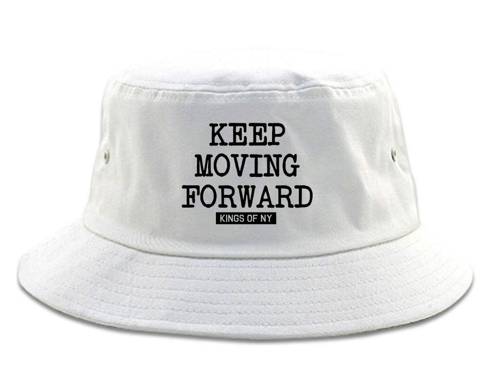Keep Moving Forward Mens Bucket Hat White