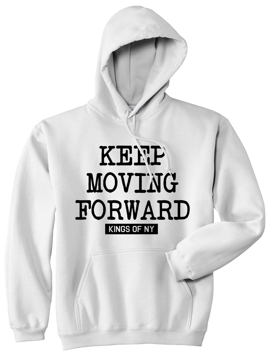 Keep Moving Forward Mens Pullover Hoodie White