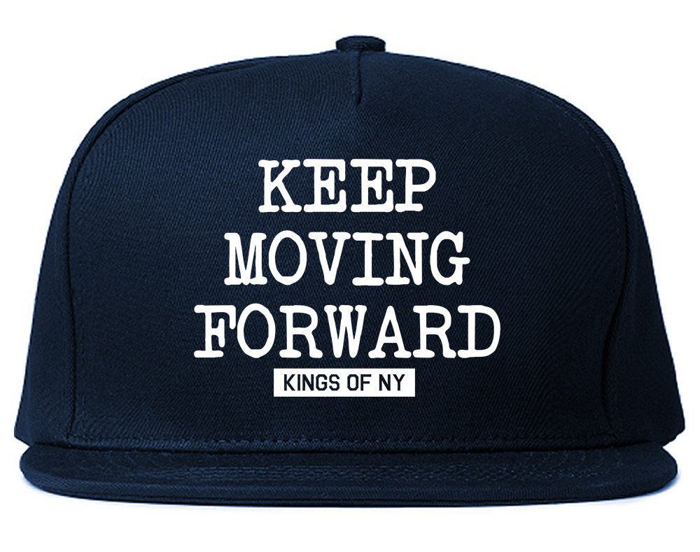 Keep Moving Forward Mens Snapback Hat Navy Blue
