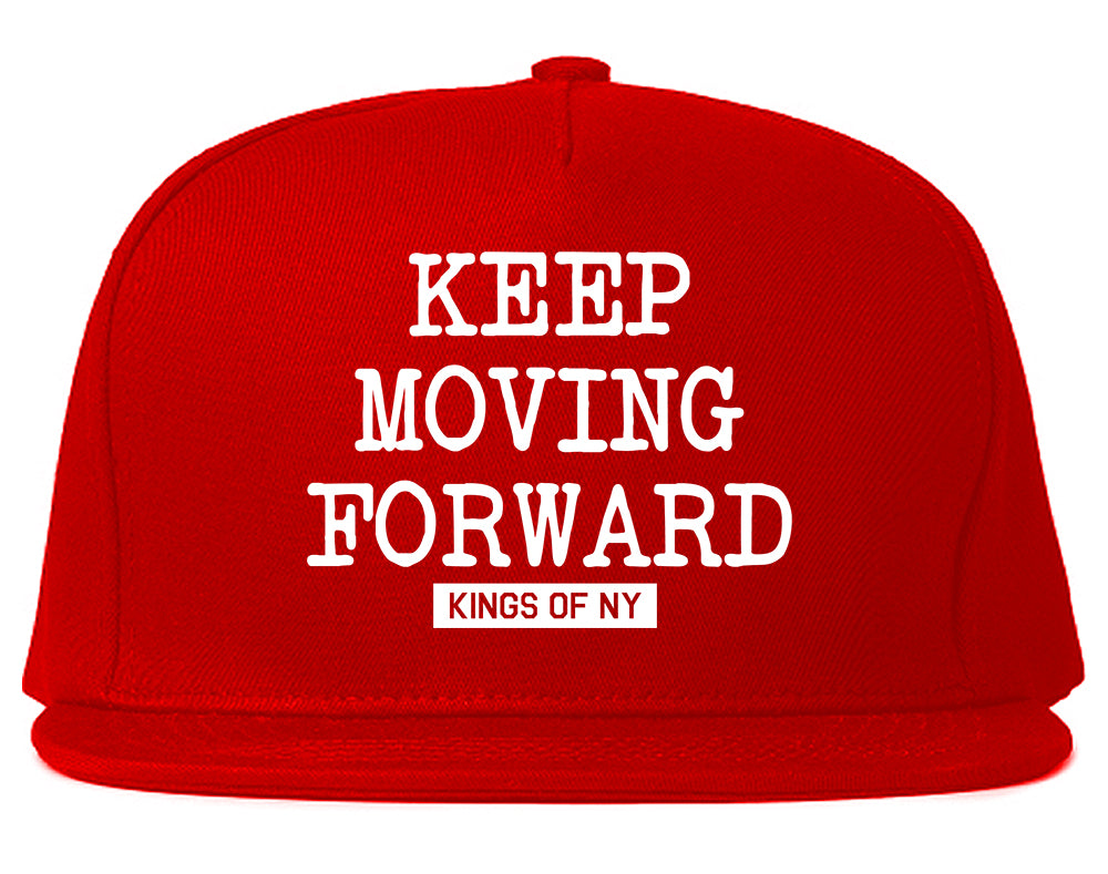 Keep Moving Forward Mens Snapback Hat Red