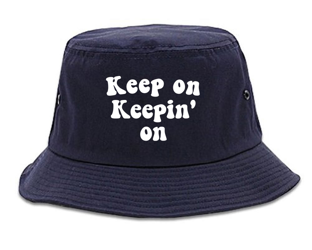 Keep On Keepin On Mens Bucket Hat Navy Blue