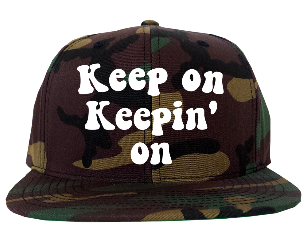 Keep On Keepin On Mens Snapback Hat Camo