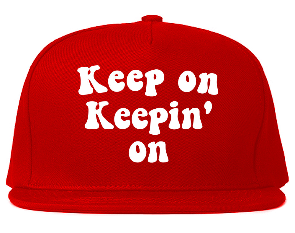 Keep On Keepin On Mens Snapback Hat Red
