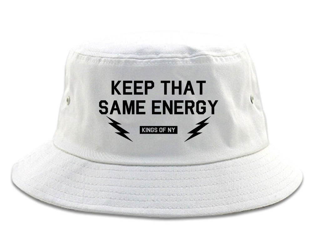 Keep That Same Energy Mens Snapback Hat White