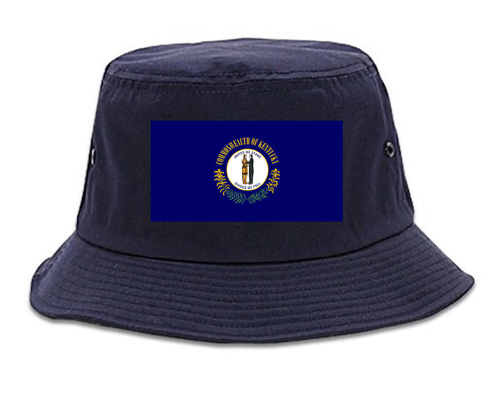 Kentucky State Flag KY Chest Mens Bucket Hat Navy Blue