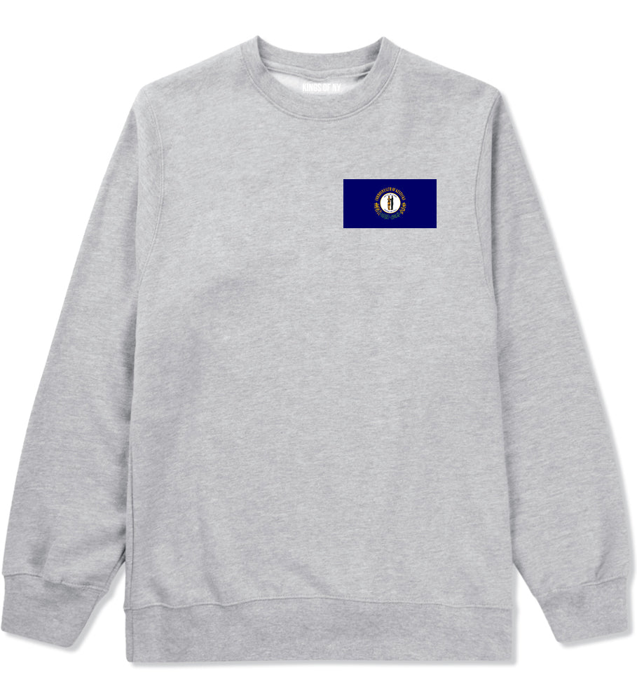 Kentucky State Flag KY Chest Mens Crewneck Sweatshirt Grey