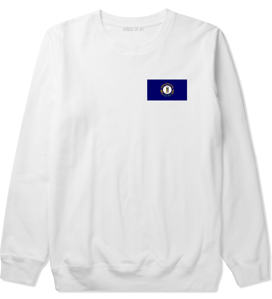 Kentucky State Flag KY Chest Mens Crewneck Sweatshirt White