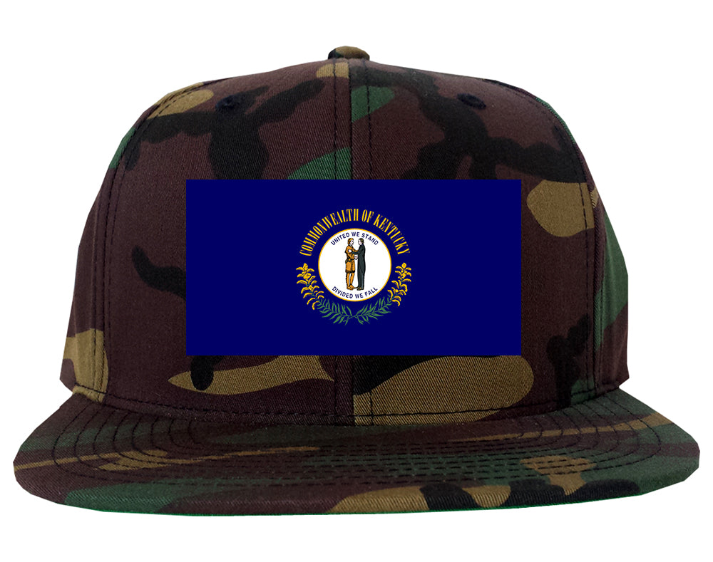 Kentucky State Flag KY Chest Mens Snapback Hat Army Camo