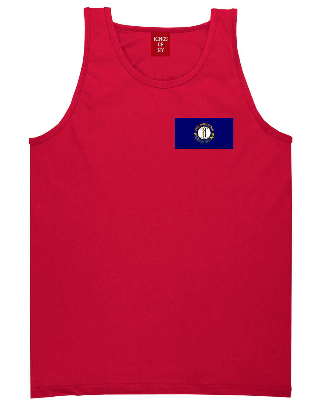 Kentucky State Flag KY Chest Mens Tank Top T-Shirt Red