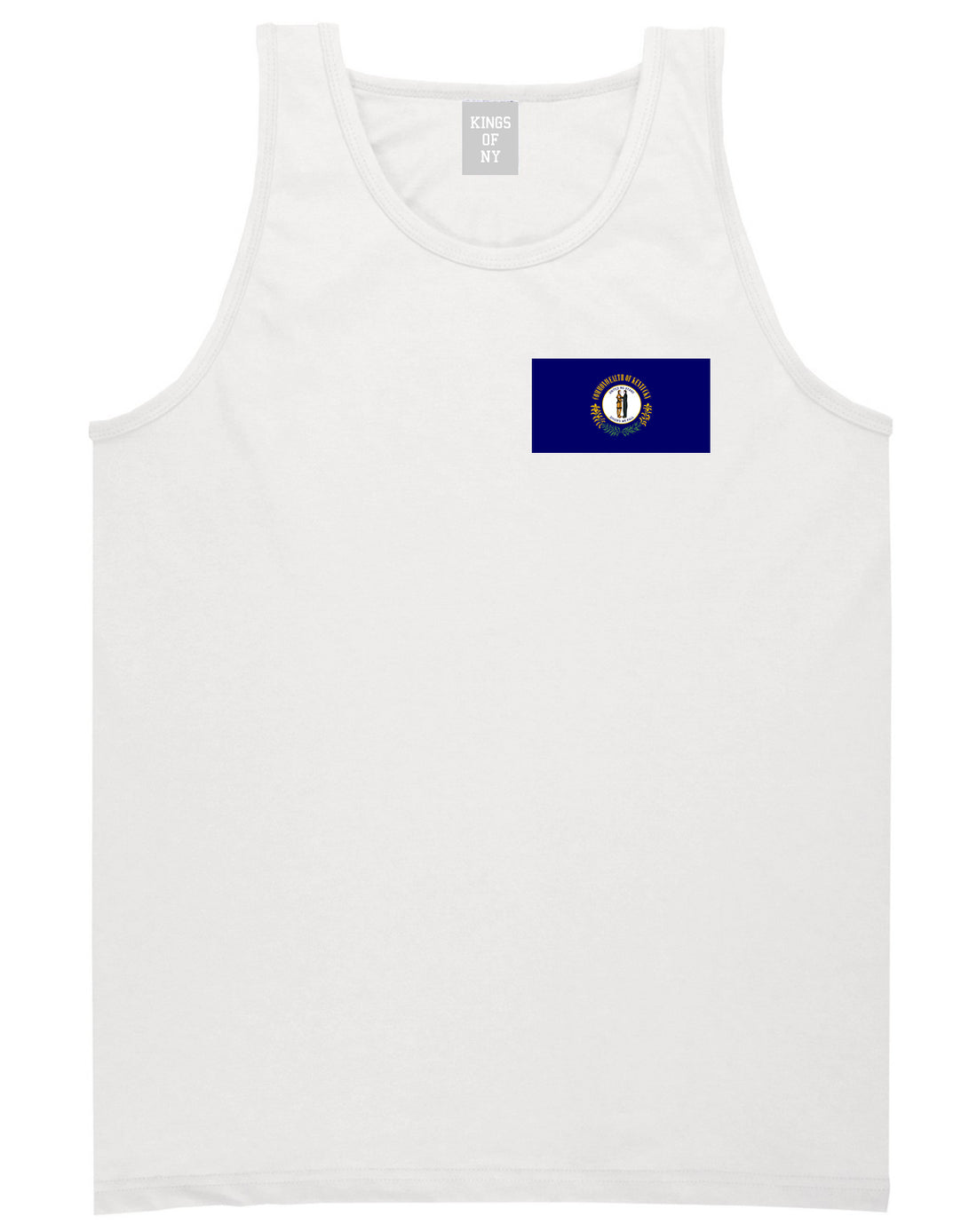 Kentucky State Flag KY Chest Mens Tank Top T-Shirt White