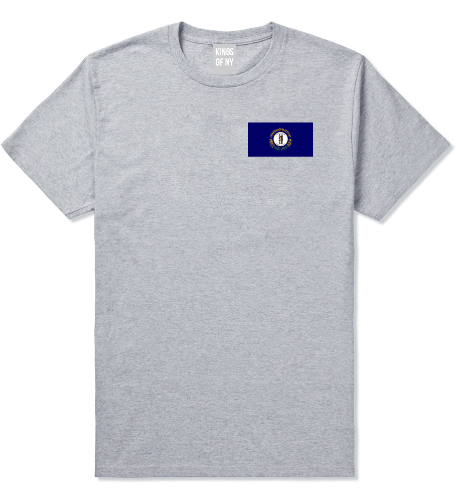 Kentucky State Flag KY Chest Mens T-Shirt Grey