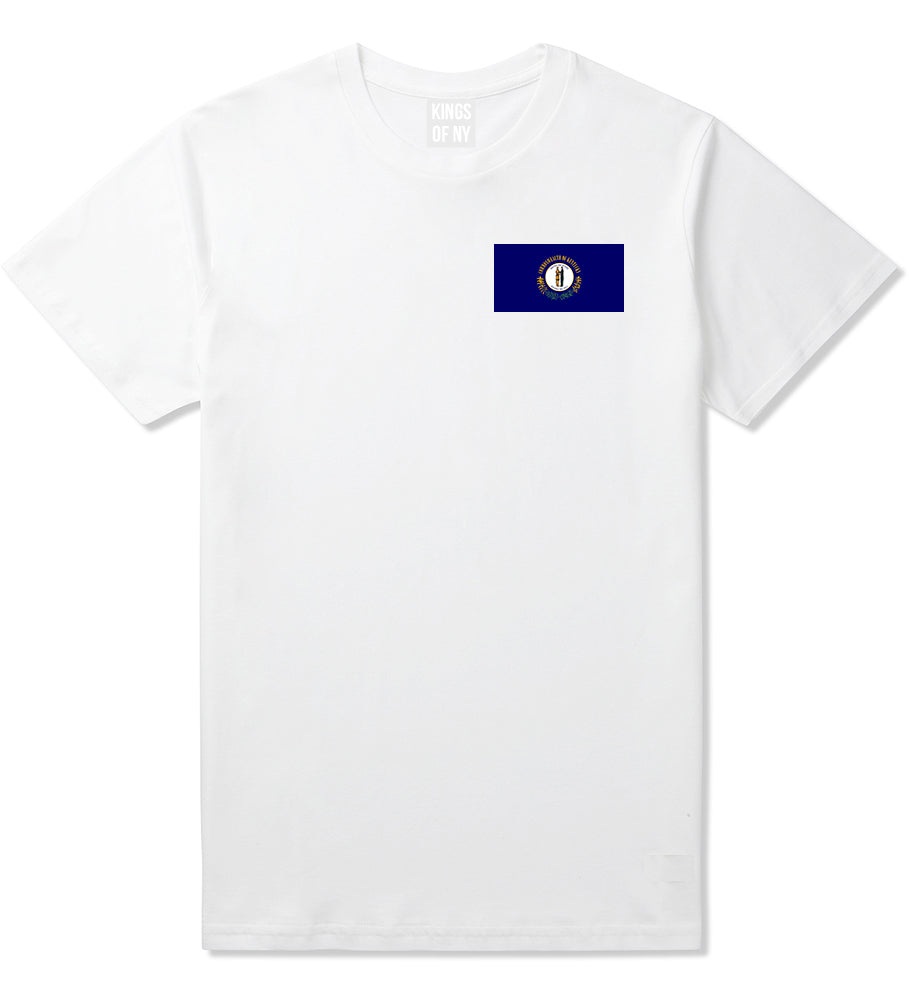 Kentucky State Flag KY Chest Mens T-Shirt White