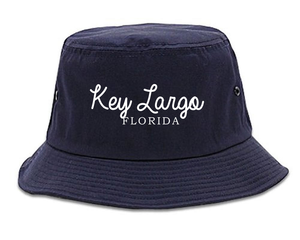 Key Largo Florida Souvenir Mens Bucket Hat Navy Blue