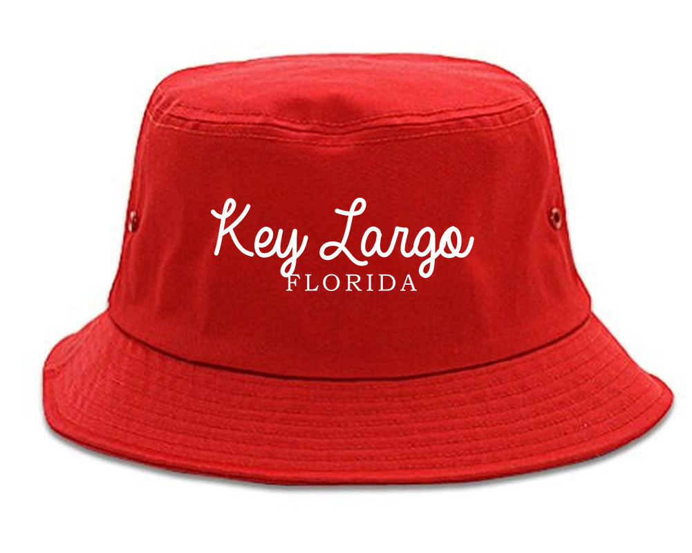 Key Largo Florida Souvenir Mens Bucket Hat Red