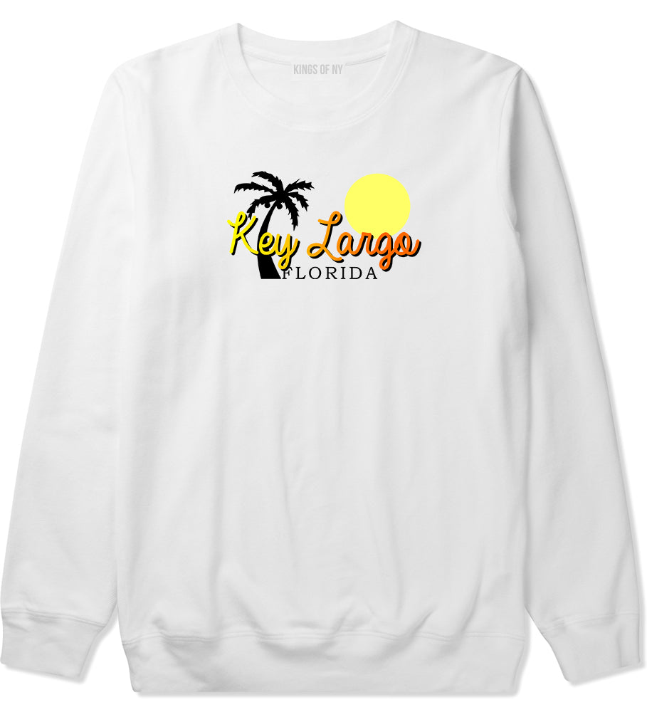 Key Largo Florida Souvenir Mens Crewneck Sweatshirt White by Kings Of NY