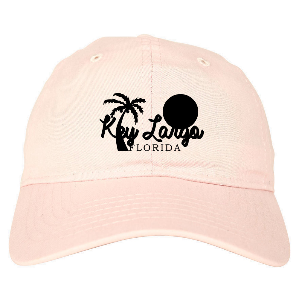 Key Largo Florida Souvenir Mens Dad Hat Baseball Cap Pink
