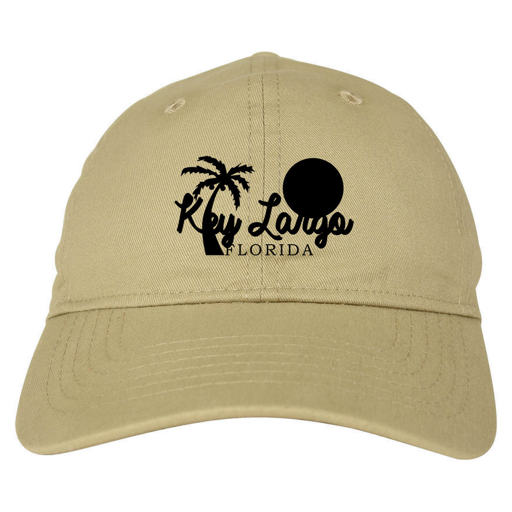 Key Largo Florida Souvenir Mens Dad Hat Baseball Cap Tan
