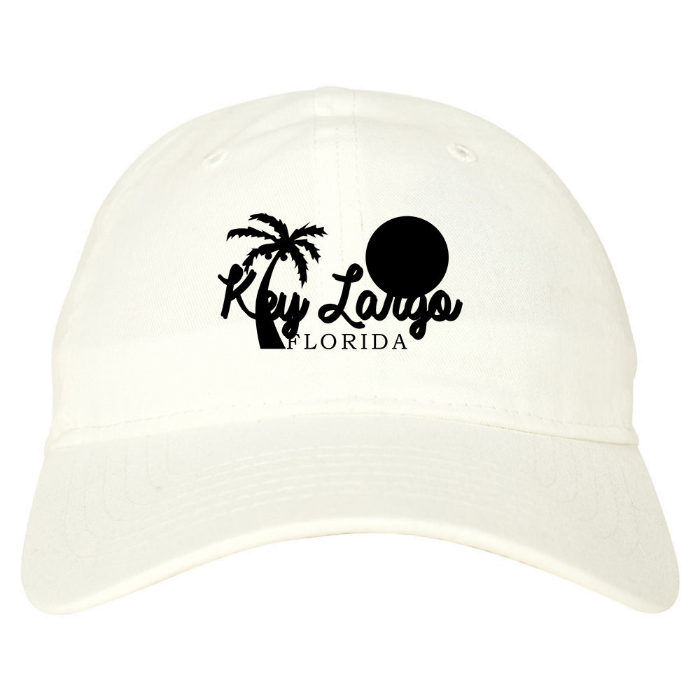 Key Largo Florida Souvenir Mens Dad Hat Baseball Cap White