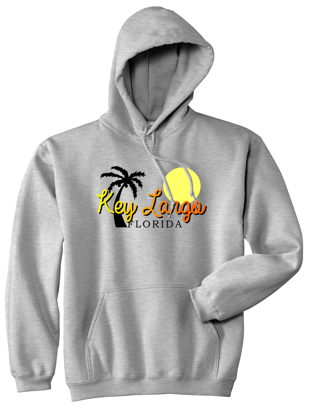 Key Largo Florida Souvenir Mens Pullover Hoodie Grey by Kings Of NY